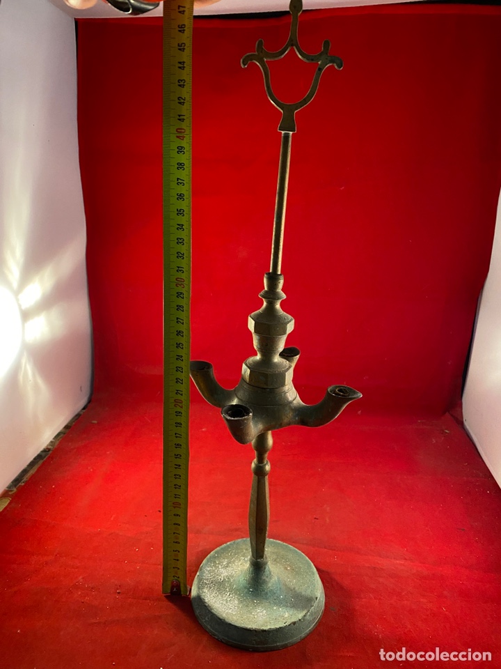 Antig&uuml;edades: Antiguo candil de bronce - Foto 4