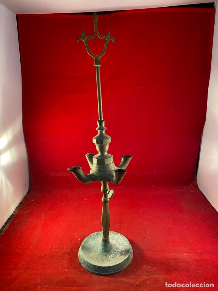 Antig&uuml;edades: Antiguo candil de bronce - Foto 1