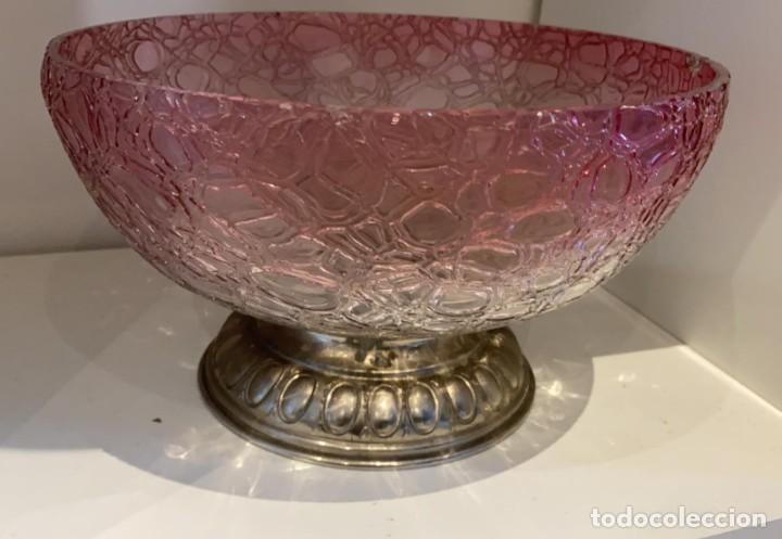 Antig&uuml;edades: FRUTERO ANTIGUO DE VIDRIO ROSADO DE 15 CMS. DE ALTURA X 25 CMS. DE DIAMETRO