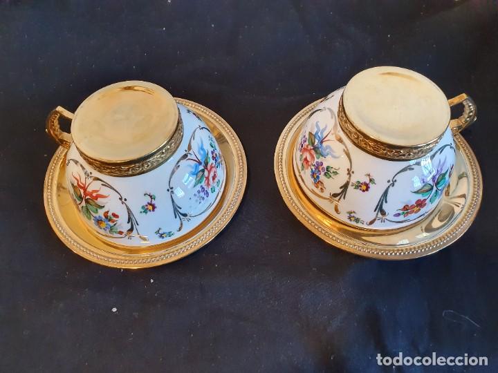 Antig&uuml;edades: PAREJA DE DESALLUNOS EN PORCELANA
