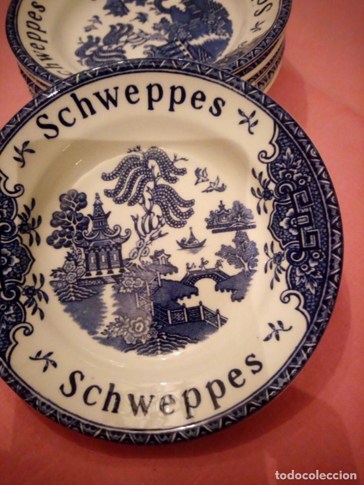 Antigüedades: Lote de 6 cuencos de aperitivos de porcelana enoch wedgwood tunstall ltd england schweppes - Foto 4 - 224105466