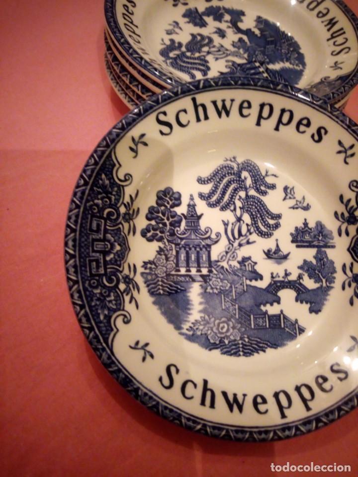 Antigüedades: Lote de 6 cuencos de aperitivos de porcelana enoch wedgwood tunstall ltd england schweppes - Foto 5 - 224105466