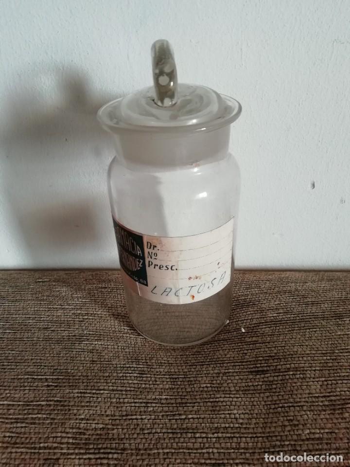 Antiques: Antiguo tarro de cristal de farmacia Fern&aacute;ndez la l&iacute;nea C&aacute;diz mide 18 cm longuitud y 7 de di&aacute;metro