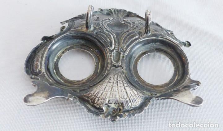 Antig&uuml;edades: TINTERO DE PLATA Y CRISTAL MODERNISTA. - Foto 8