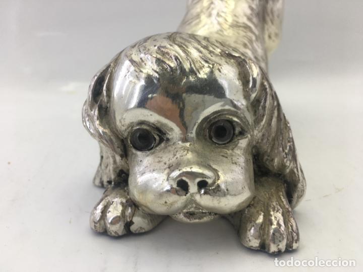 Antig&uuml;edades: FIGURA DE PERROS BA&Ntilde;ADA EN PLATA - Foto 2