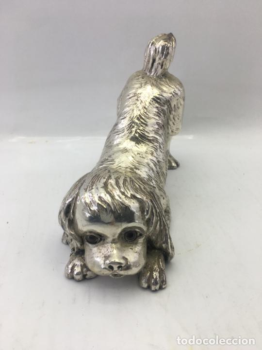 Antig&uuml;edades: FIGURA DE PERROS BA&Ntilde;ADA EN PLATA - Foto 3