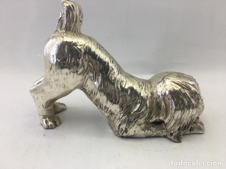 Antig&uuml;edades: FIGURA DE PERROS BA&Ntilde;ADA EN PLATA - Foto 4