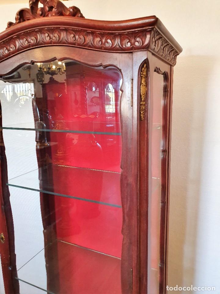 Antig&uuml;edades: VITRINA LUIS XV CAOBA - Foto 5