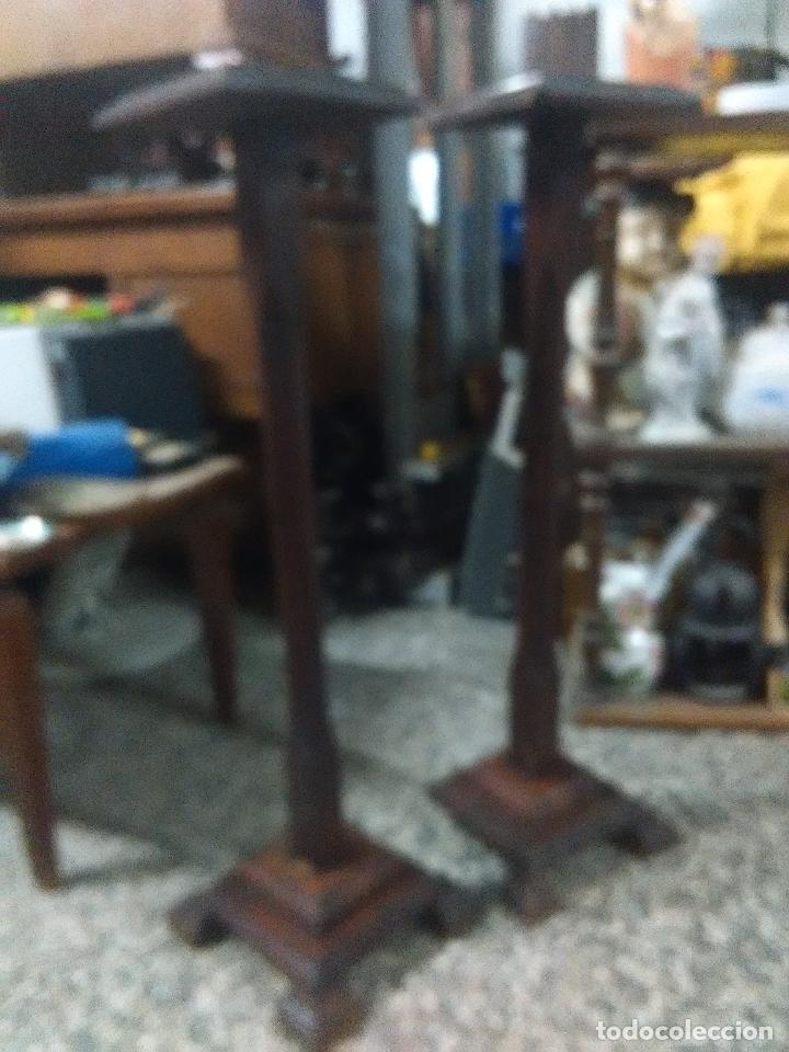 Antig&uuml;edades: PAREJA PEANAS DE NOGAL PARA RESTAURAR - Foto 2