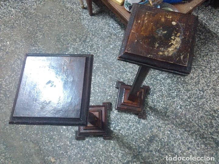 Antig&uuml;edades: PAREJA PEANAS DE NOGAL PARA RESTAURAR - Foto 3