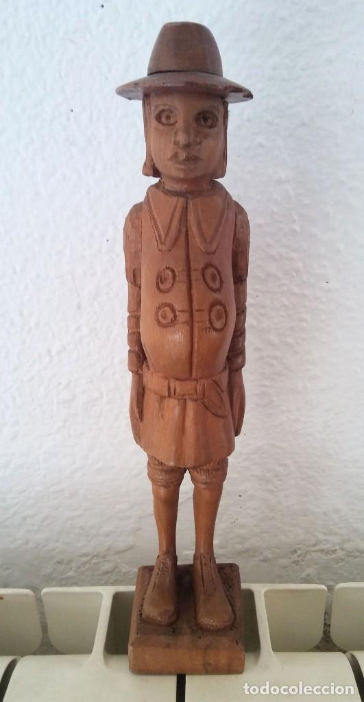 Antig&uuml;edades: Figura medieval de madera - Foto 1