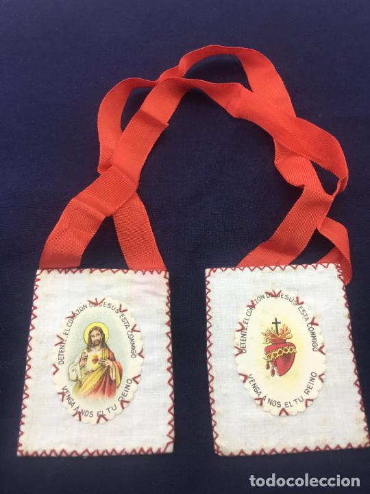 Antig&uuml;edades: ESCAPULARIO DE SAGRADO CORAZON DE JESUS - 5,50 X 7 CMS. - Foto 1