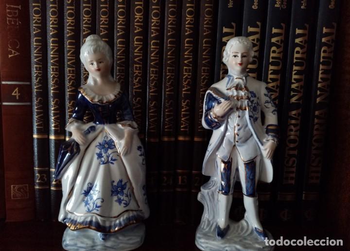 Antigüedades: Figuras de Porcelana de la prestigiosa marca EIHO Japan_Pareja romántica de época - Foto 1 - 224526758