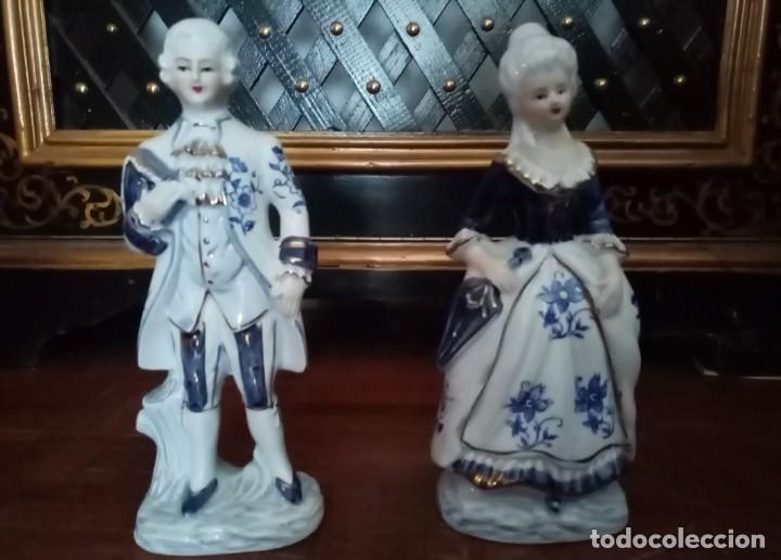Antigüedades: Figuras de Porcelana de la prestigiosa marca EIHO Japan_Pareja romántica de época - Foto 2 - 224526758