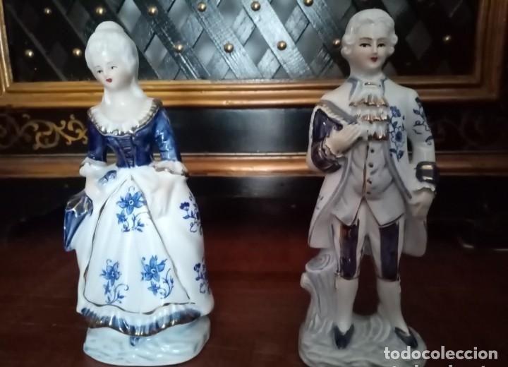 Antigüedades: Figuras de Porcelana de la prestigiosa marca EIHO Japan_Pareja romántica de época - Foto 3 - 224526758