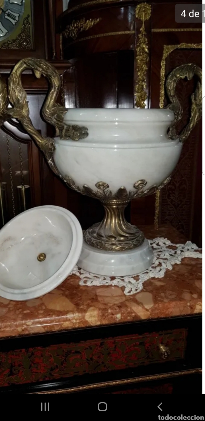 Antig&uuml;edades: Jarr&oacute;n de m&aacute;rmol y bronce - Foto 2