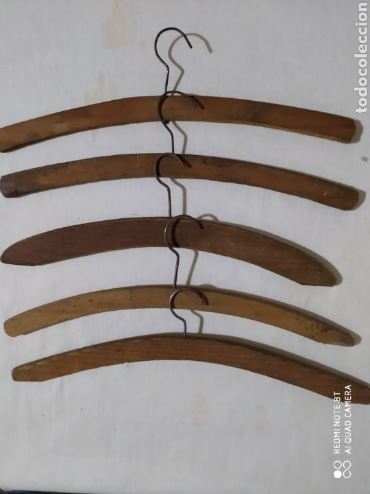 Antig&uuml;edades: LOTE PERCHAS DE MADERA ANTIGUAS - Foto 5