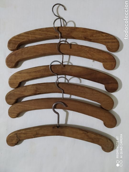 Antig&uuml;edades: LOTE PERCHAS DE MADERA ANTIGUAS - Foto 9