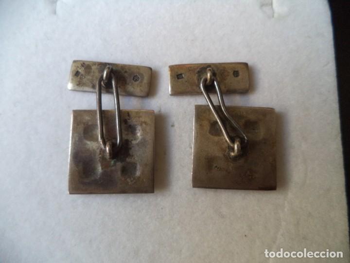 Antig&uuml;edades: Elegantes gemelos de Caballero en plata. - Foto 2