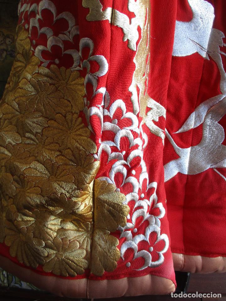 Antigüedades: Kimono Japones seda bordado (Uchikake) - Foto 4 - 224778503