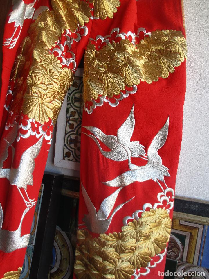 Antigüedades: Kimono Japones seda bordado (Uchikake) - Foto 5 - 224778503