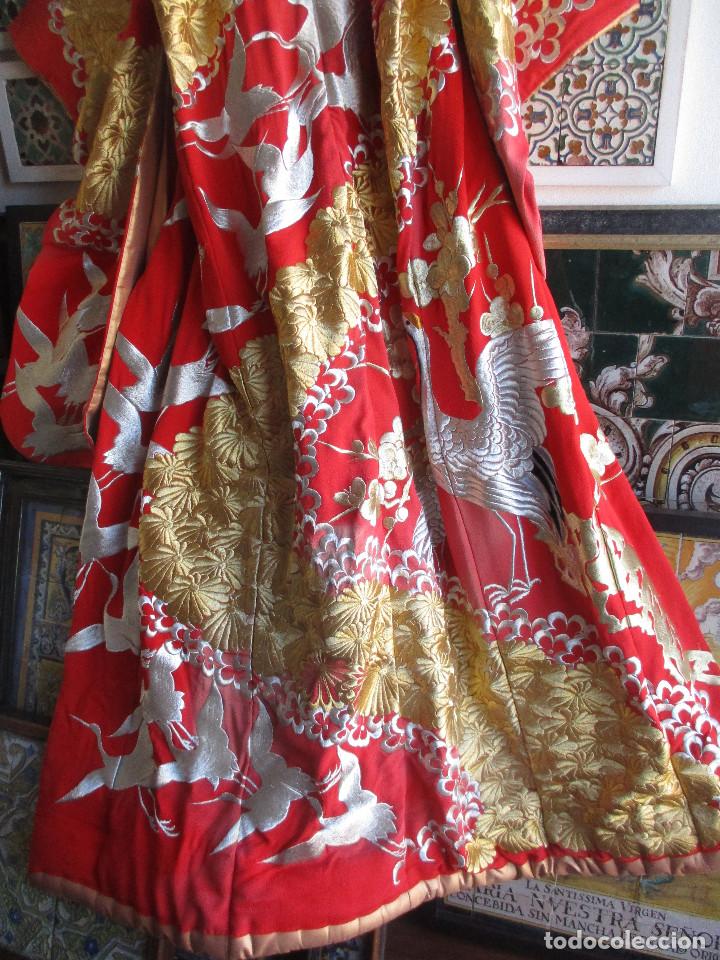 Antigüedades: Kimono Japones seda bordado (Uchikake) - Foto 7 - 224778503