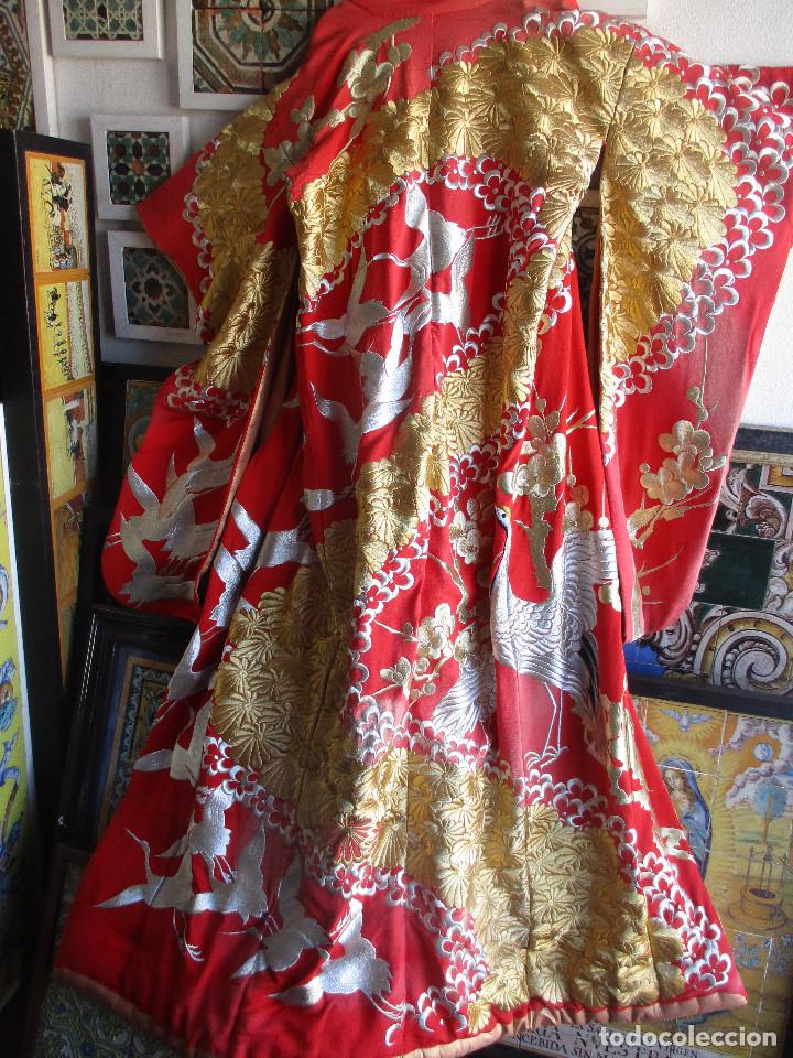 Antigüedades: Kimono Japones seda bordado (Uchikake) - Foto 11 - 224778503