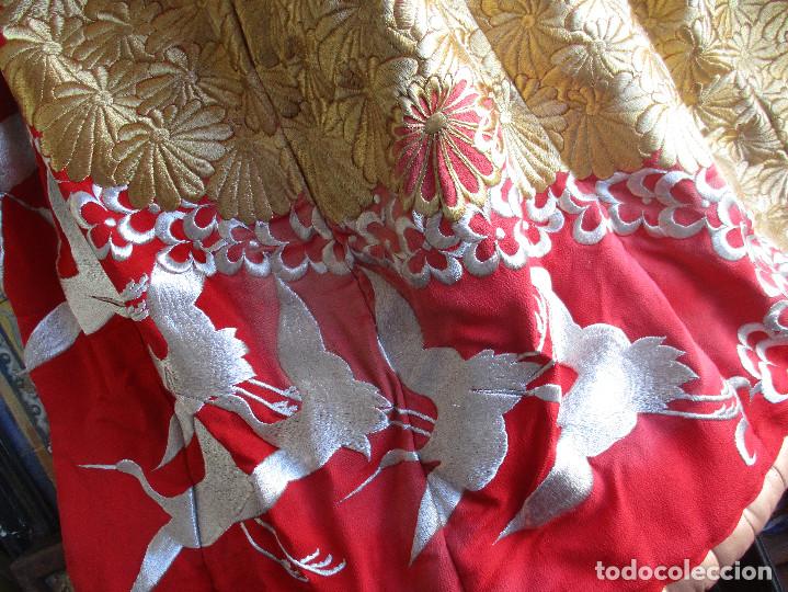 Antigüedades: Kimono Japones seda bordado (Uchikake) - Foto 12 - 224778503