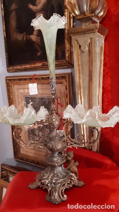 Antig&uuml;edades: Centro de cristal y Calamina. Siglo XIX. - Foto 2