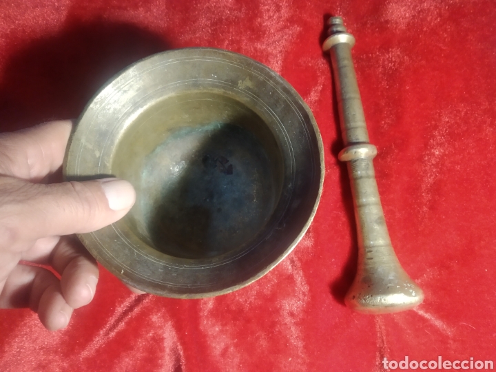 Antig&uuml;edades: Almirez de bronce antiguo - Foto 2