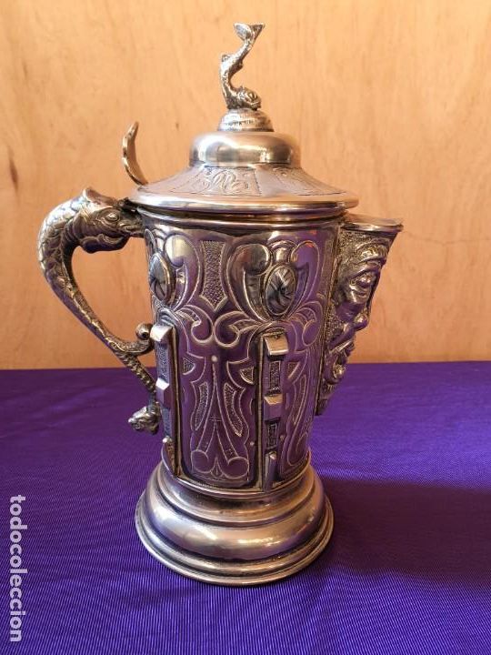 Antig&uuml;edades: JARRA-TANKARD EN ALPACA - Foto 4