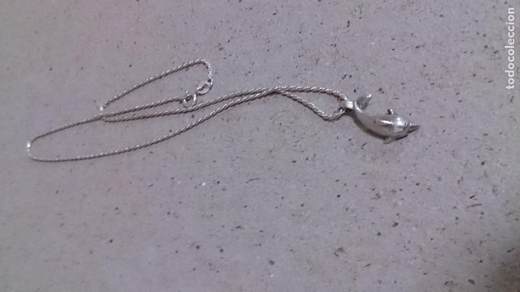 Antig&uuml;edades: COLGANTE DE DELFIN Y CADENA DE 925 plata - Foto 1