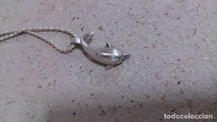 Antig&uuml;edades: COLGANTE DE DELFIN Y CADENA DE 925 plata - Foto 5