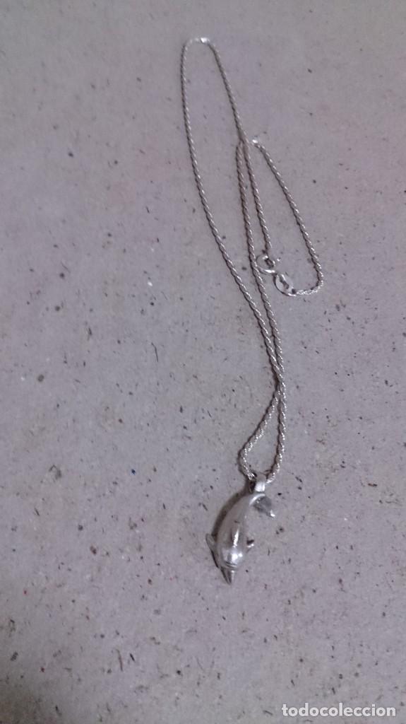 Antig&uuml;edades: COLGANTE DE DELFIN Y CADENA DE 925 plata - Foto 6