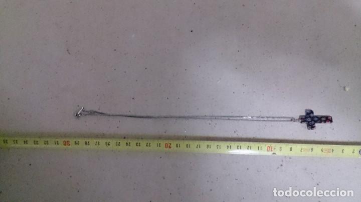 Antig&uuml;edades: Cruz de piedra y cadena de plata 925 - Foto 2