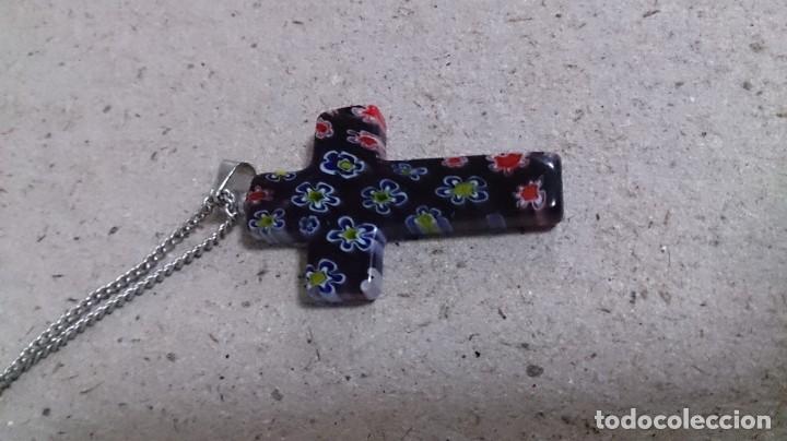 Antig&uuml;edades: Cruz de piedra y cadena de plata 925 - Foto 5