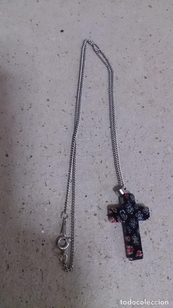 Antig&uuml;edades: Cruz de piedra y cadena de plata 925 - Foto 7
