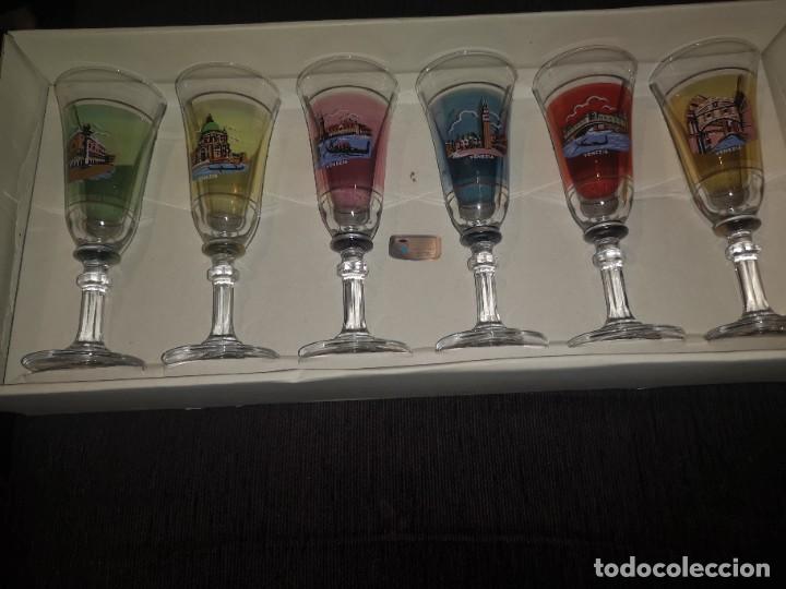 Antiques: Juego copas de cristal Venezia
