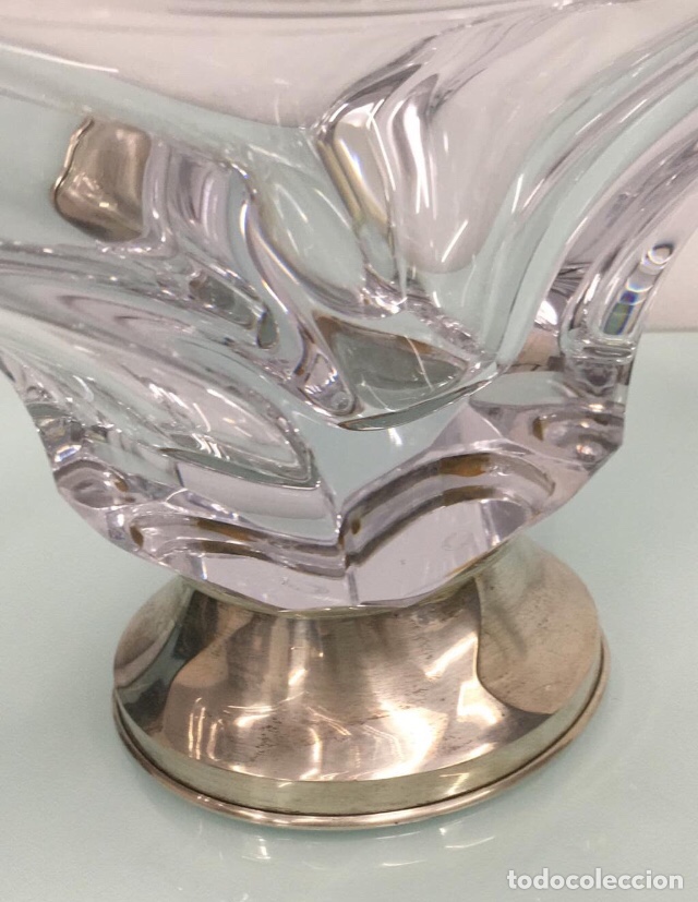 Antig&uuml;edades: Centro de mesa cristal franc&eacute;s y pie de plata - Foto 2