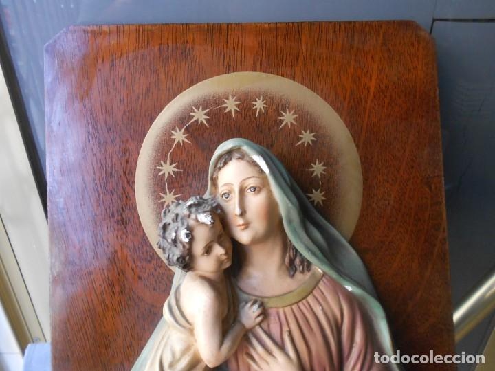 Antig&uuml;edades: MARCO DE MADERA CON VIRGEN Y NI&Ntilde;O - Foto 2