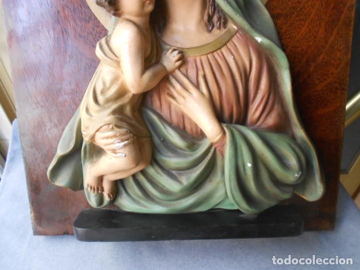 Antig&uuml;edades: MARCO DE MADERA CON VIRGEN Y NI&Ntilde;O - Foto 3