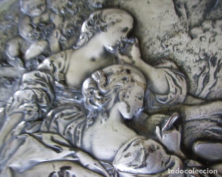 Antig&uuml;edades: GRAN BANDEJA DE COBRE PLATEADO XIX - Foto 11