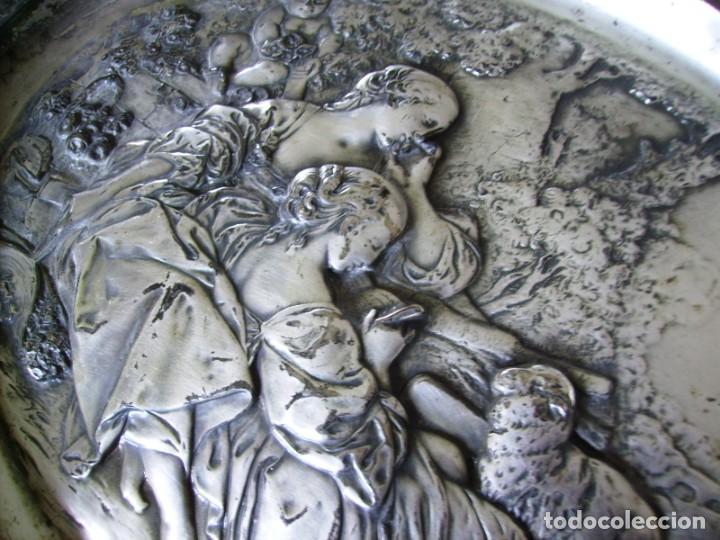 Antig&uuml;edades: GRAN BANDEJA DE COBRE PLATEADO XIX - Foto 19