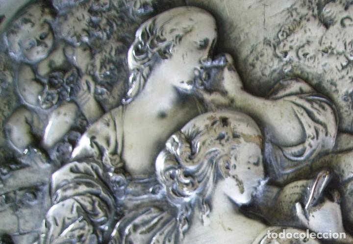 Antig&uuml;edades: GRAN BANDEJA DE COBRE PLATEADO XIX - Foto 21