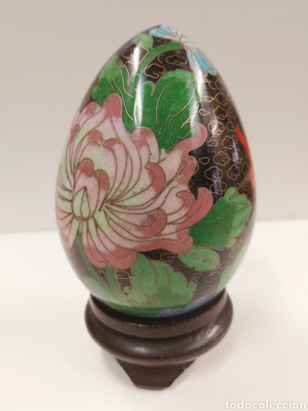 Antig&uuml;edades: Huevo bronce cloisonne 14cm - Foto 2