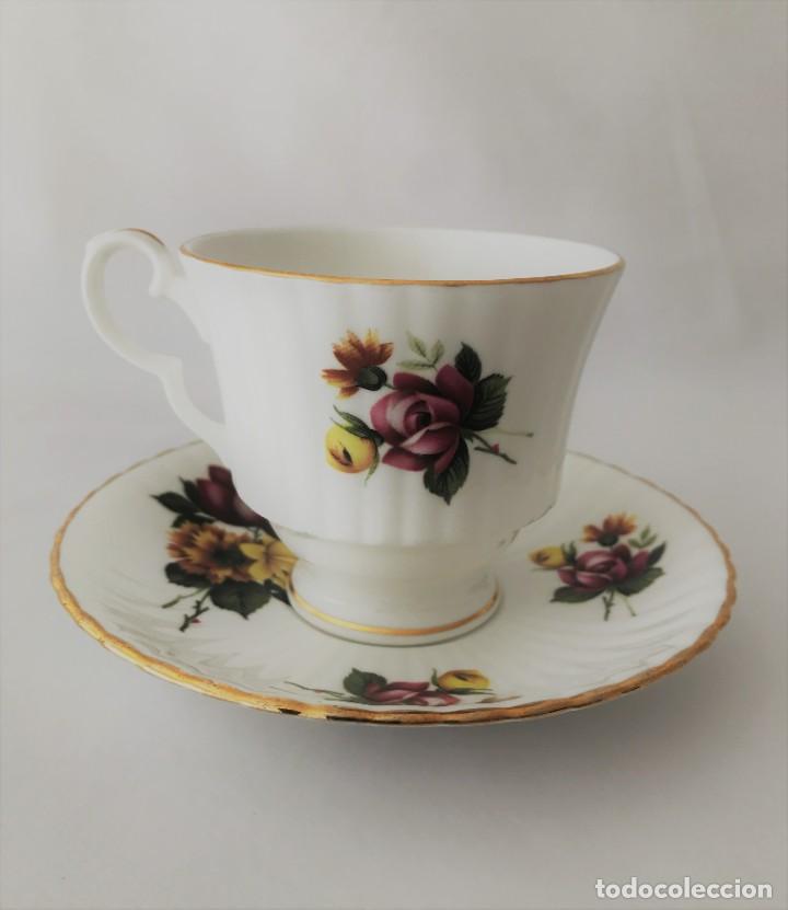 Antigüedades: Taza y platillo Royal Windsor- fina porcelana de hueso - Foto 4 - 225174737