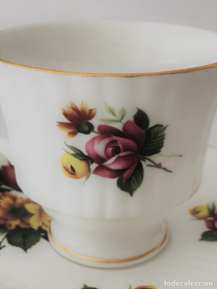 Antigüedades: Taza y platillo Royal Windsor- fina porcelana de hueso - Foto 7 - 225174737