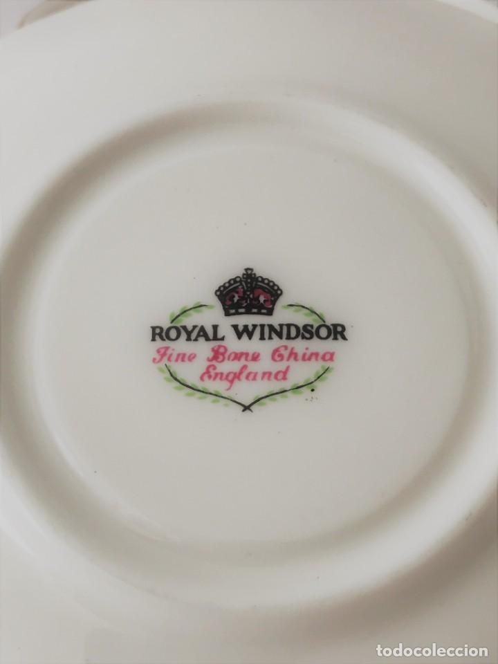 Antigüedades: Taza y platillo Royal Windsor- fina porcelana de hueso - Foto 11 - 225174737