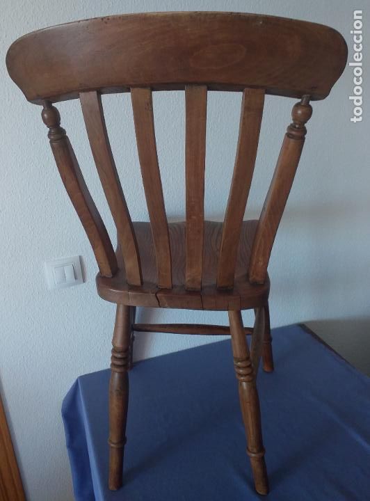 Antig&uuml;edades: Silla de estilo r&uacute;stico de olmo ingl&eacute;s - Spindle, siglo XIX - Foto 5