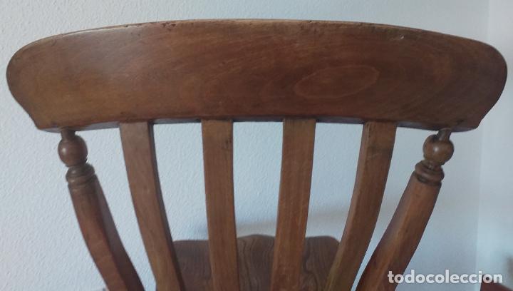 Antig&uuml;edades: Silla de estilo r&uacute;stico de olmo ingl&eacute;s - Spindle, siglo XIX - Foto 6